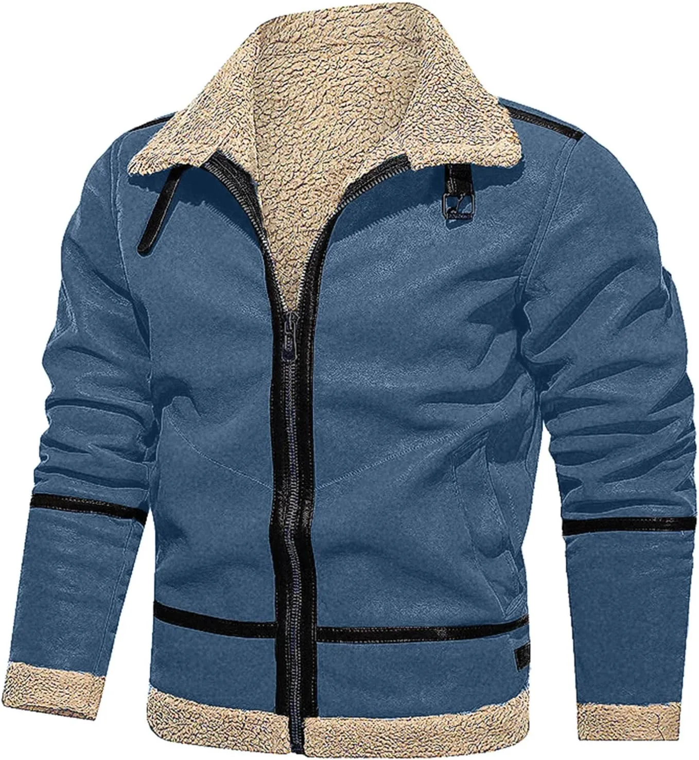 LCMTWX Men's Thick Thermal Winter Jacket Stand Collar Knitted Splice Sweater Coat Casual Cardigan Stylish Outwear Mens