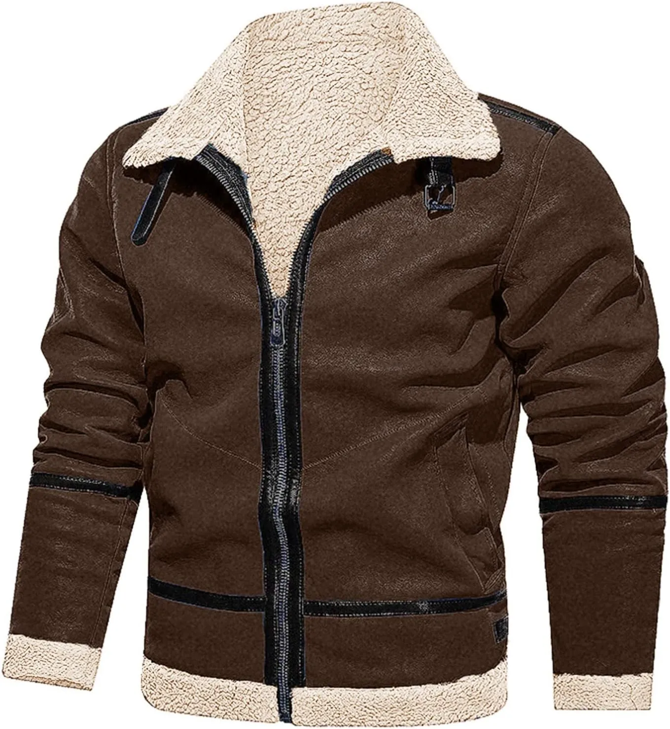 LCMTWX Men's Thick Thermal Winter Jacket Stand Collar Knitted Splice Sweater Coat Casual Cardigan Stylish Outwear Mens