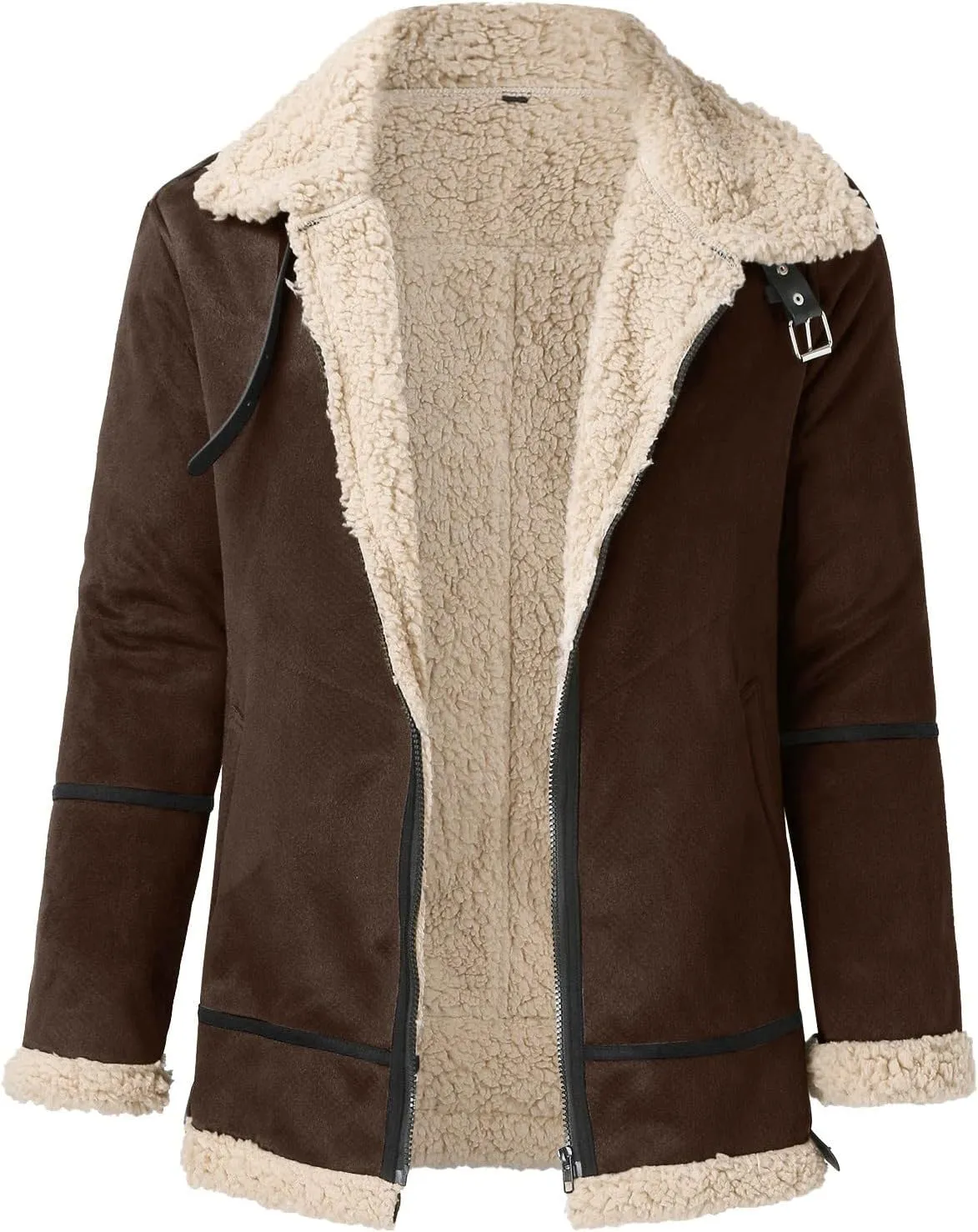 LCMTWX Men's Thick Thermal Winter Jacket Stand Collar Knitted Splice Sweater Coat Casual Cardigan Stylish Outwear Mens