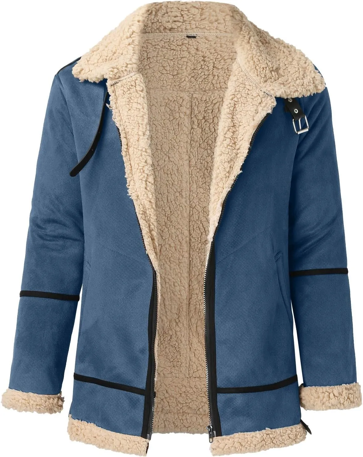 LCMTWX Men's Thick Thermal Winter Jacket Stand Collar Knitted Splice Sweater Coat Casual Cardigan Stylish Outwear Mens