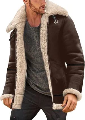 LCMTWX Men's Thick Thermal Winter Jacket Stand Collar Knitted Splice Sweater Coat Casual Cardigan Stylish Outwear Mens