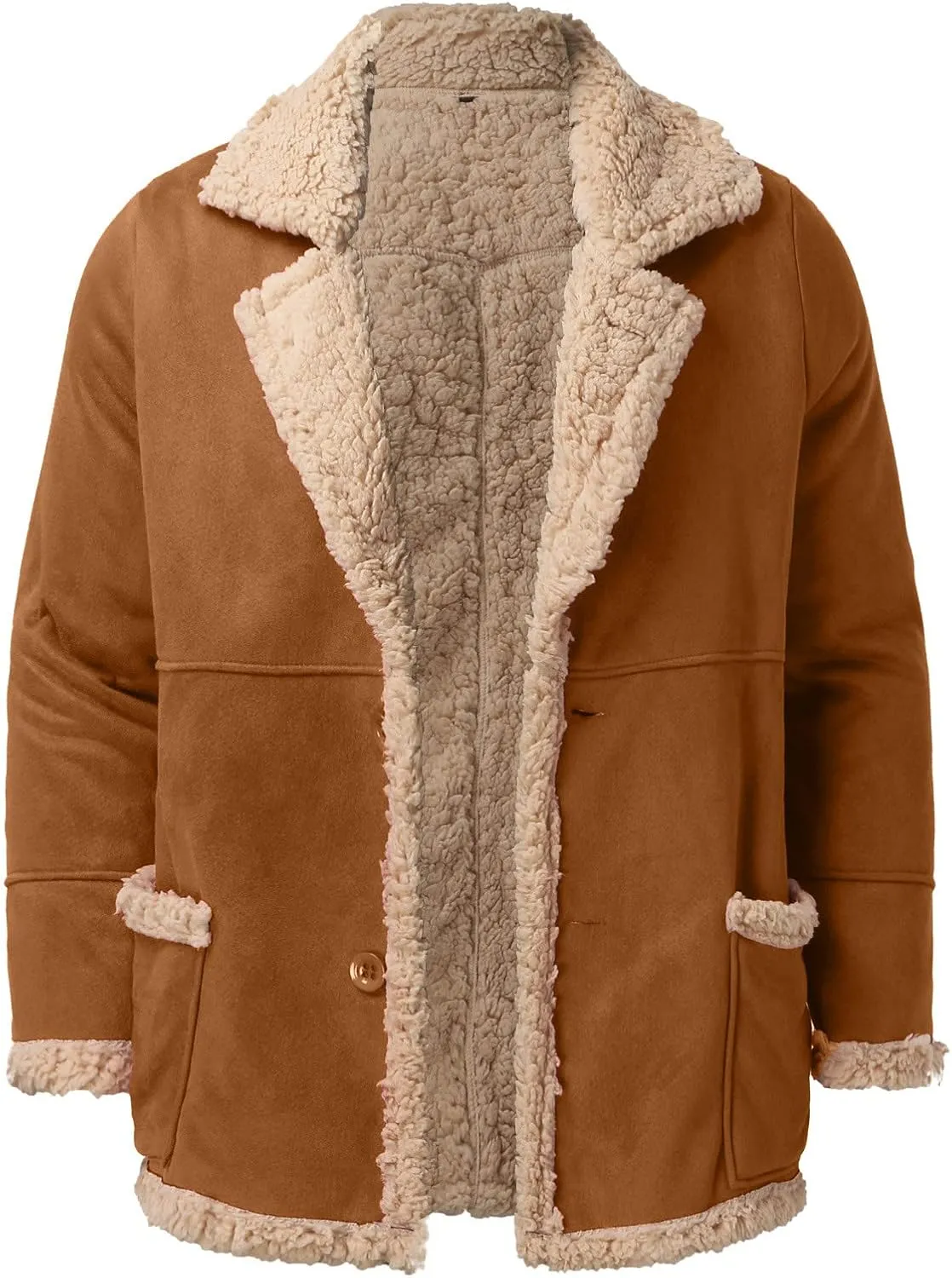 LCMTWX Men's Winter Thickened Warm Coats Stand Collar Knitted Splice Sweater Coat Casual Cardigan Stylish Outwear Mens