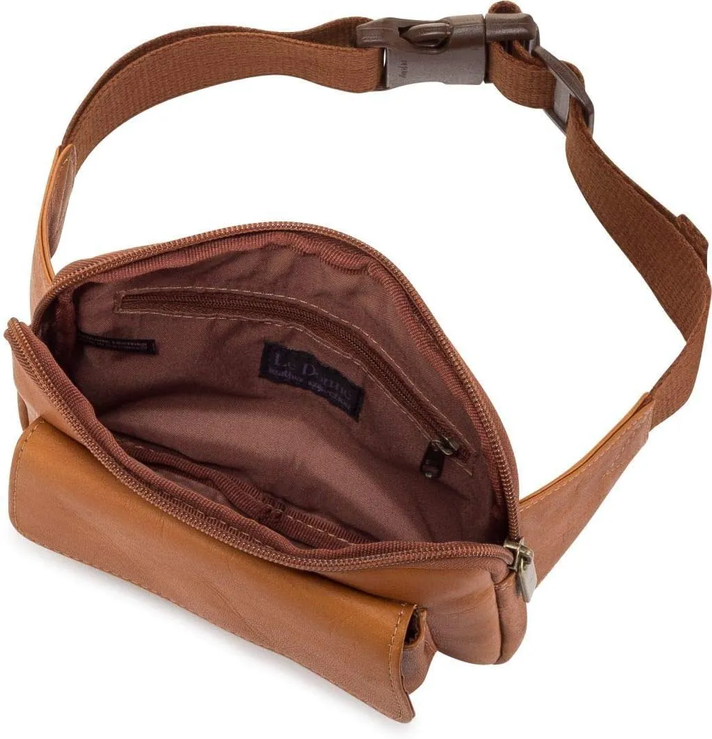 Le Donne Leather Waist Bag - Stylish & Fashionable Fanny Pack - Designer Belt Bags For Men & Women - Everywhere & Everyday Journey Bag With Adjustable Strap