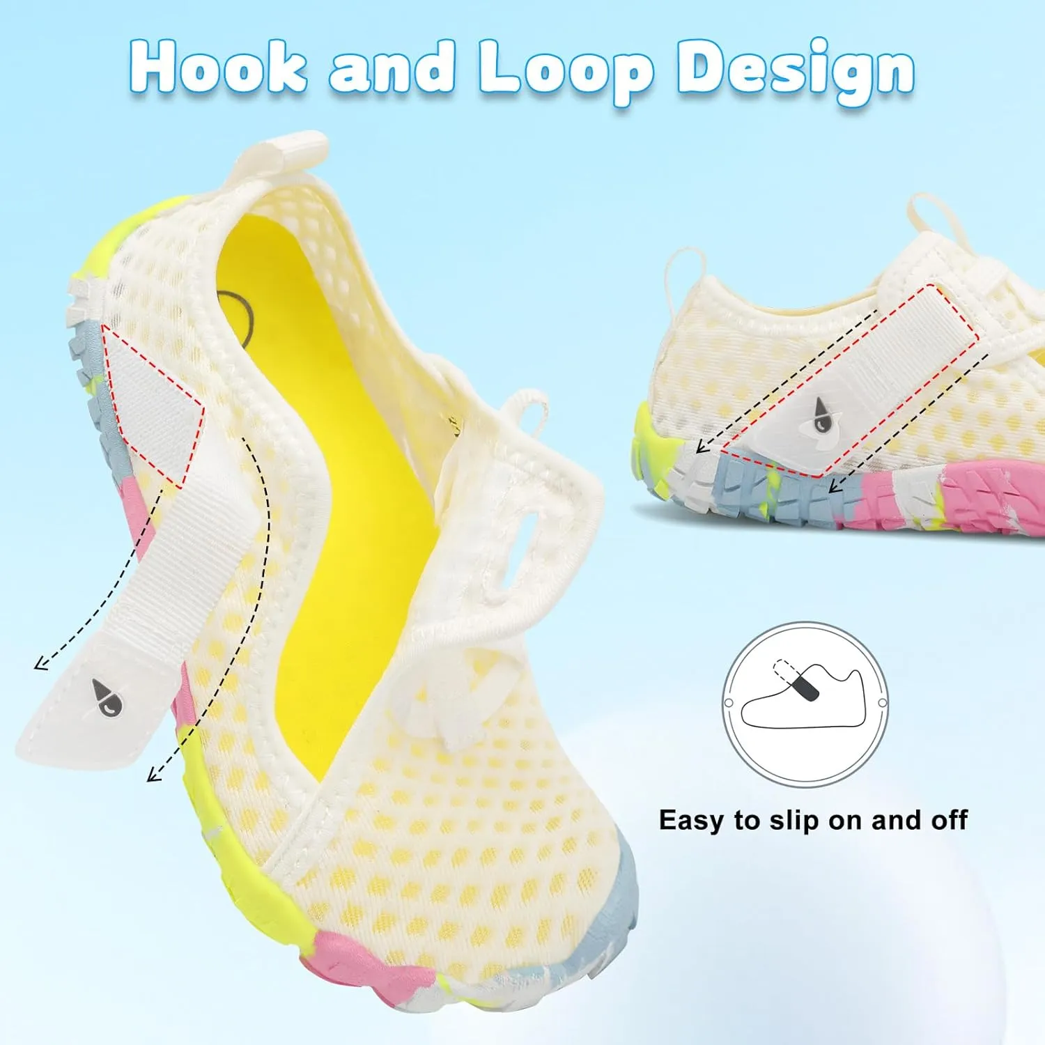 LeIsfIt Kids Water Shoes Boys Girls Swim Beach Shoes Toddler Barefoot Water Sport Shoes Quick-Dry Lightweight Aqua Socks Pool Sand Shoes