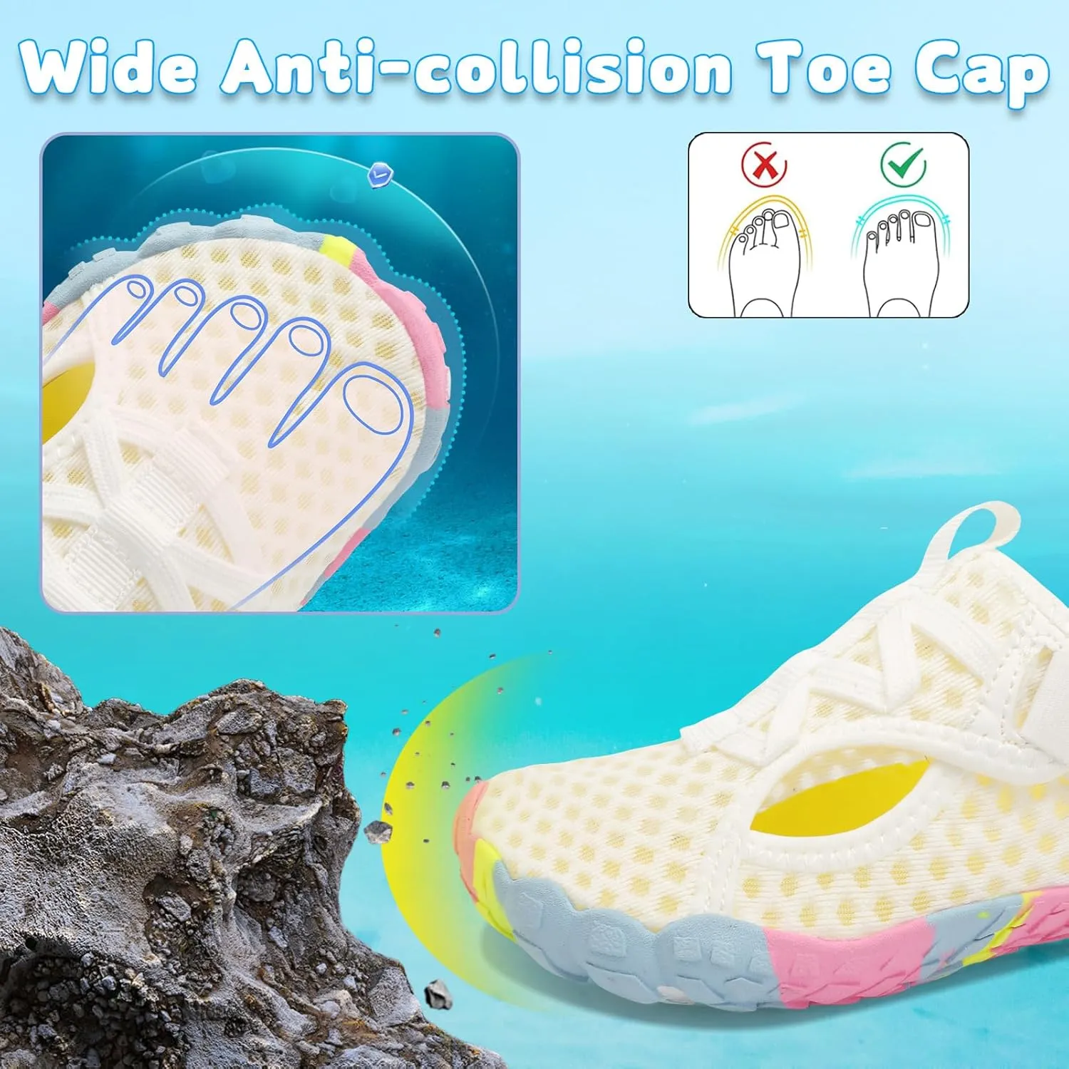 LeIsfIt Kids Water Shoes Boys Girls Swim Beach Shoes Toddler Barefoot Water Sport Shoes Quick-Dry Lightweight Aqua Socks Pool Sand Shoes