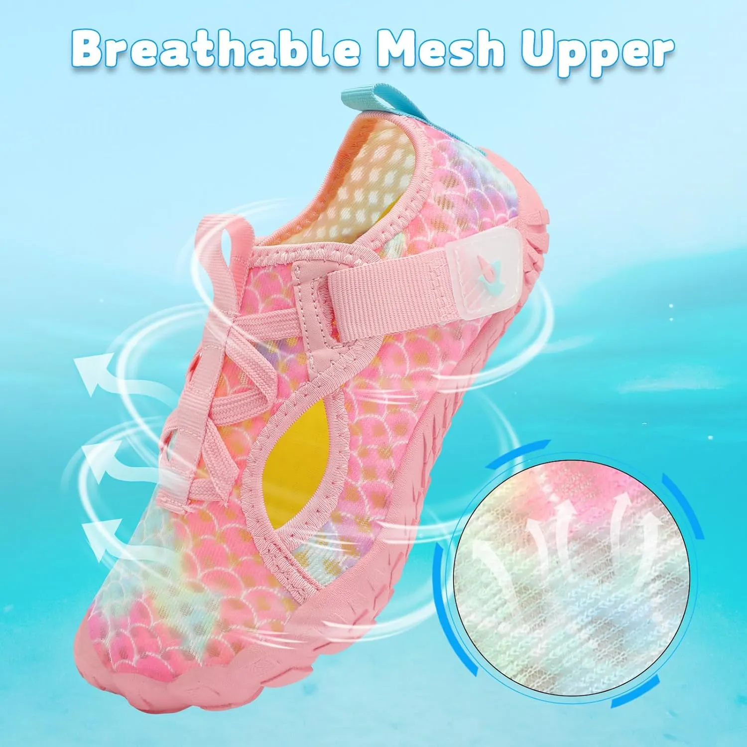 LeIsfIt Kids Water Shoes Boys Girls Swim Beach Shoes Toddler Barefoot Water Sport Shoes Quick-Dry Lightweight Aqua Socks Pool Sand Shoes
