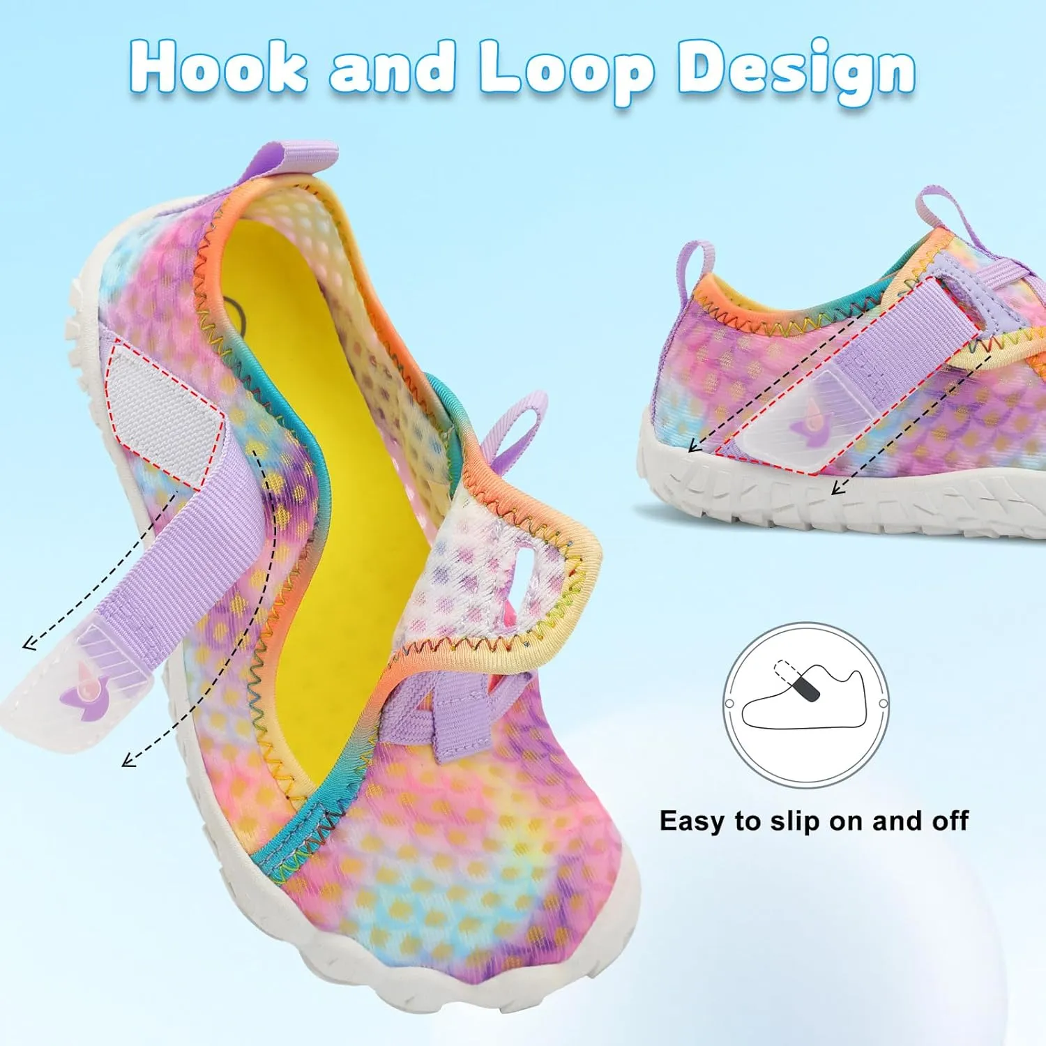 LeIsfIt Kids Water Shoes Boys Girls Swim Beach Shoes Toddler Barefoot Water Sport Shoes Quick-Dry Lightweight Aqua Socks Pool Sand Shoes