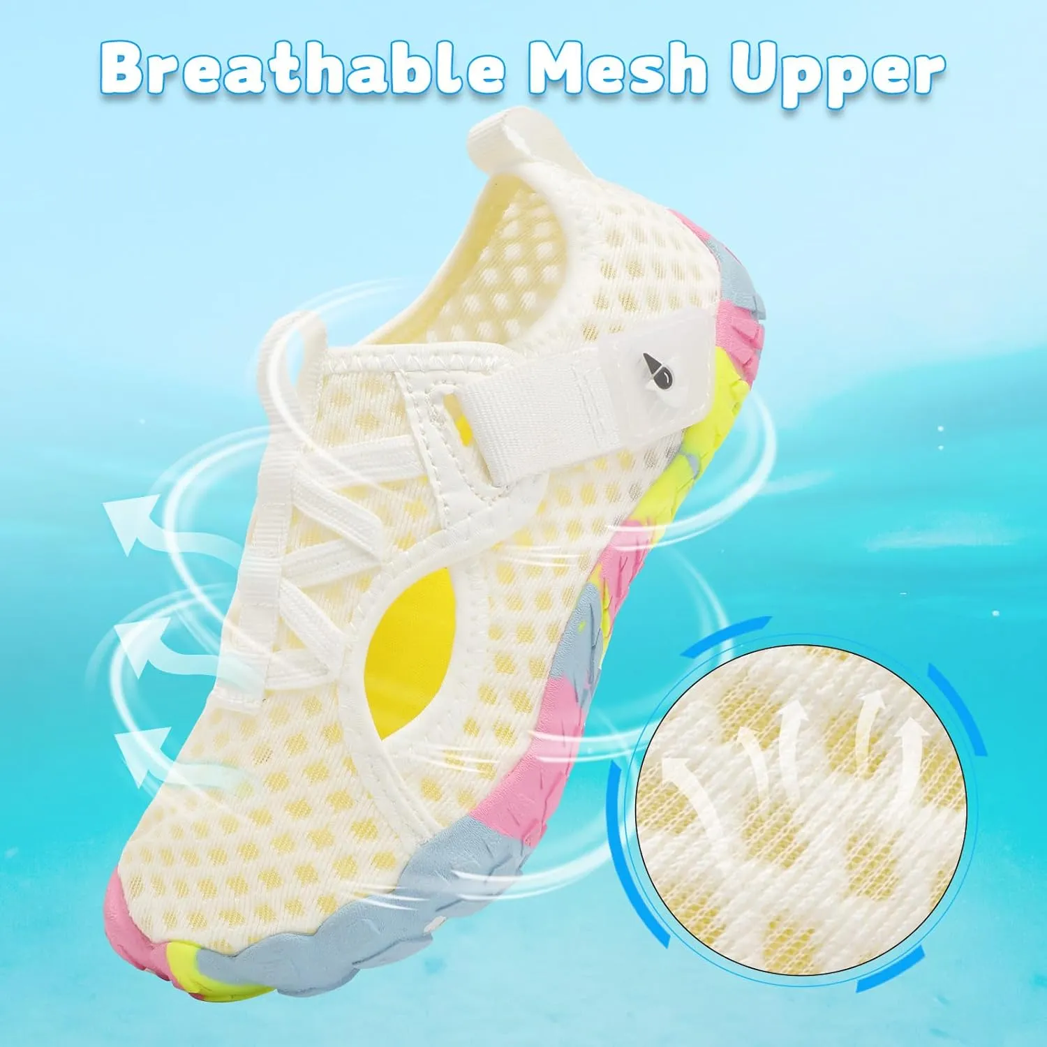 LeIsfIt Kids Water Shoes Boys Girls Swim Beach Shoes Toddler Barefoot Water Sport Shoes Quick-Dry Lightweight Aqua Socks Pool Sand Shoes