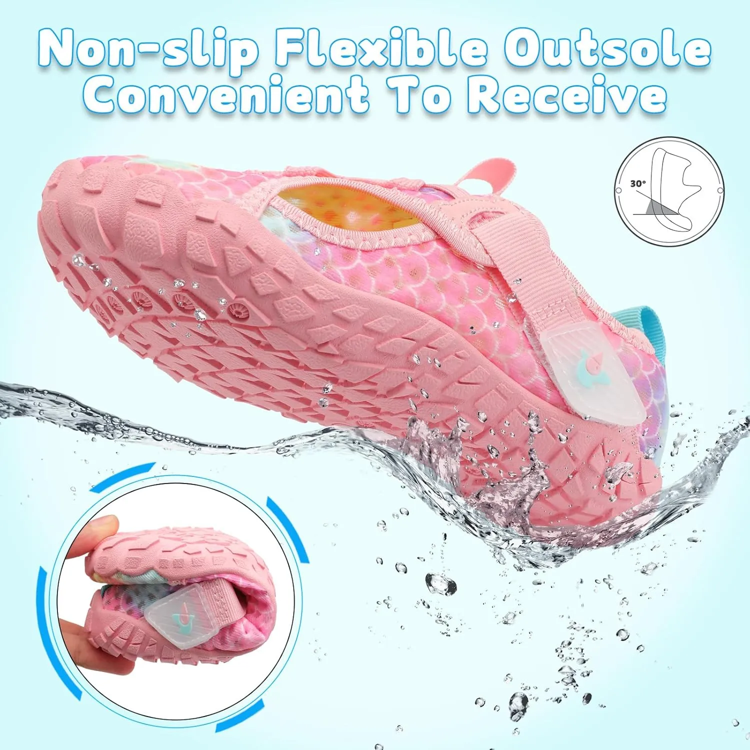 LeIsfIt Kids Water Shoes Boys Girls Swim Beach Shoes Toddler Barefoot Water Sport Shoes Quick-Dry Lightweight Aqua Socks Pool Sand Shoes