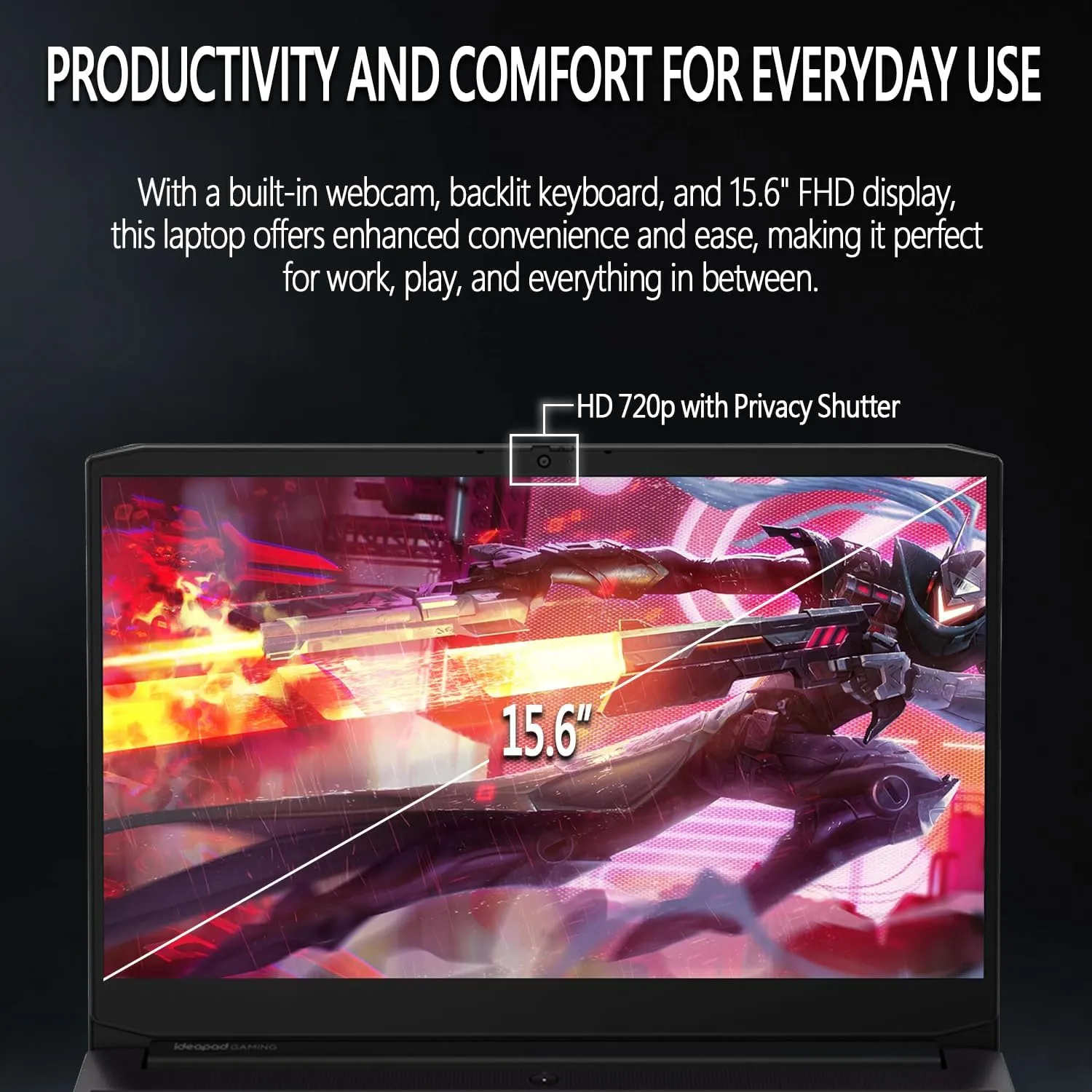 Lenovo 15.6" IdeaPad Gaming 3 Laptop, GeForce RTX 2050, 64GB RAM, 1TB PCIe, 15.6" FHD 144Hz IPS Display, AMD Ryzen 5 5500H, Backlit Keyboard, Ethernet RJ-45, Windows 11 Pro, WOWPC Recovery USB