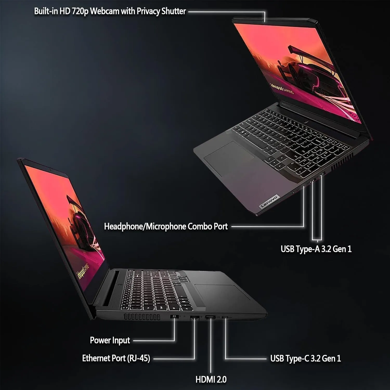 Lenovo 15.6" IdeaPad Gaming 3 Laptop, GeForce RTX 2050, 64GB RAM, 1TB PCIe, 15.6" FHD 144Hz IPS Display, AMD Ryzen 5 5500H, Backlit Keyboard, Ethernet RJ-45, Windows 11 Pro, WOWPC Recovery USB