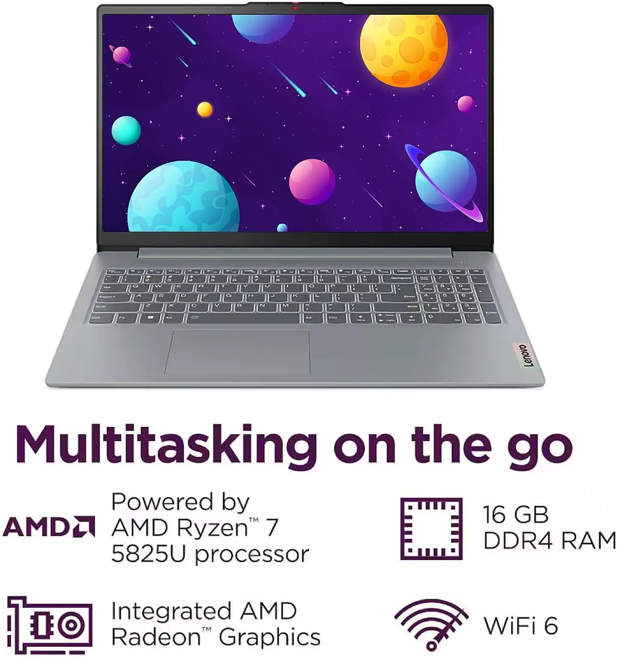 Lenovo IdeaPad Slim 3 Laptop, 15.6" FHD Touchscreen Laptop, 8-Core AMD Ryzen 7 5825U, 16GB RAM, 512GB SSD, Keypad, SD Card Reader, Portable SSD   2019 Lifetime Office   Stylus Pen, Win 11 Home