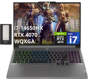 Lenovo Legion 5 16" WQXGA 165Hz Gaming Laptop, Intel i7-14650HX, 32GB DDR5, 512GB PCIe SSD, GeForce RTX 4070, RGB Backlit Keyboard, FHD Camera, Wi-Fi 6E, Win 11 Pro, Gray, 256GB Docking Station Set