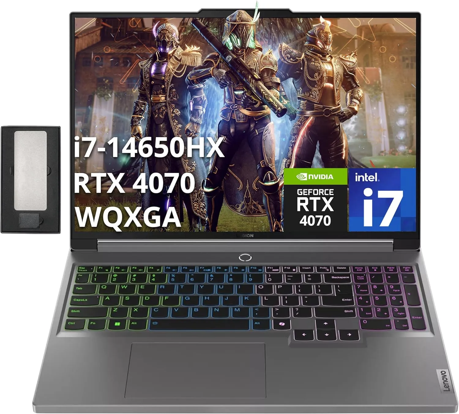 Lenovo Legion 5 16" WQXGA 165Hz Gaming Laptop, Intel i7-14650HX, 32GB DDR5, 512GB PCIe SSD, GeForce RTX 4070, RGB Backlit Keyboard, FHD Camera, Wi-Fi 6E, Win 11 Pro, Gray, 256GB Docking Station Set