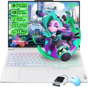Lenovo Legion 7i Gaming Laptop - with Office License, 16" IPS WQXGA 240Hz Display, i7-14700HX(Up to 5.5 GHz), GeForce RTX 4060, 32GB DDR5, 2TB SSD, Win 11 Pro, Backlit KB, Fingerprint