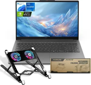 Lenovo LOQ AI-Powered Gaming Laptop, 15.6 FHD 144Hz, Intel i5-12450HX, NVIDIA GeForce RTX 2050, 32GB DDR5 RAM, 1TB SSD, Touchpad, Bundle with PCO Notebook Folding Radiator, Laptop Cooler