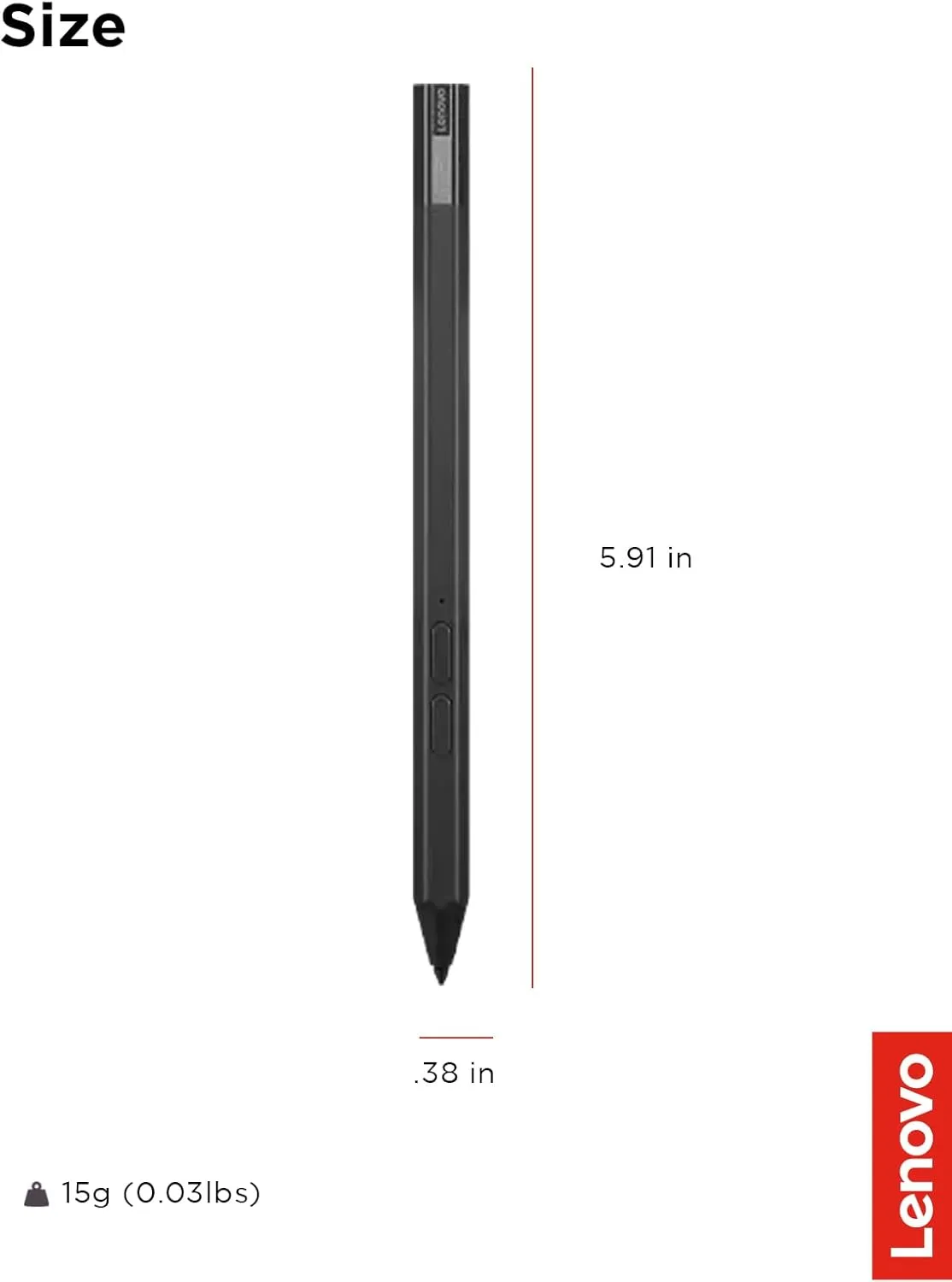 Lenovo Precision Pen 2 (Laptop) – USB-C Charging – Tilt Recognition – Pen is Only Compatible with Certain Devices, Iron Grey