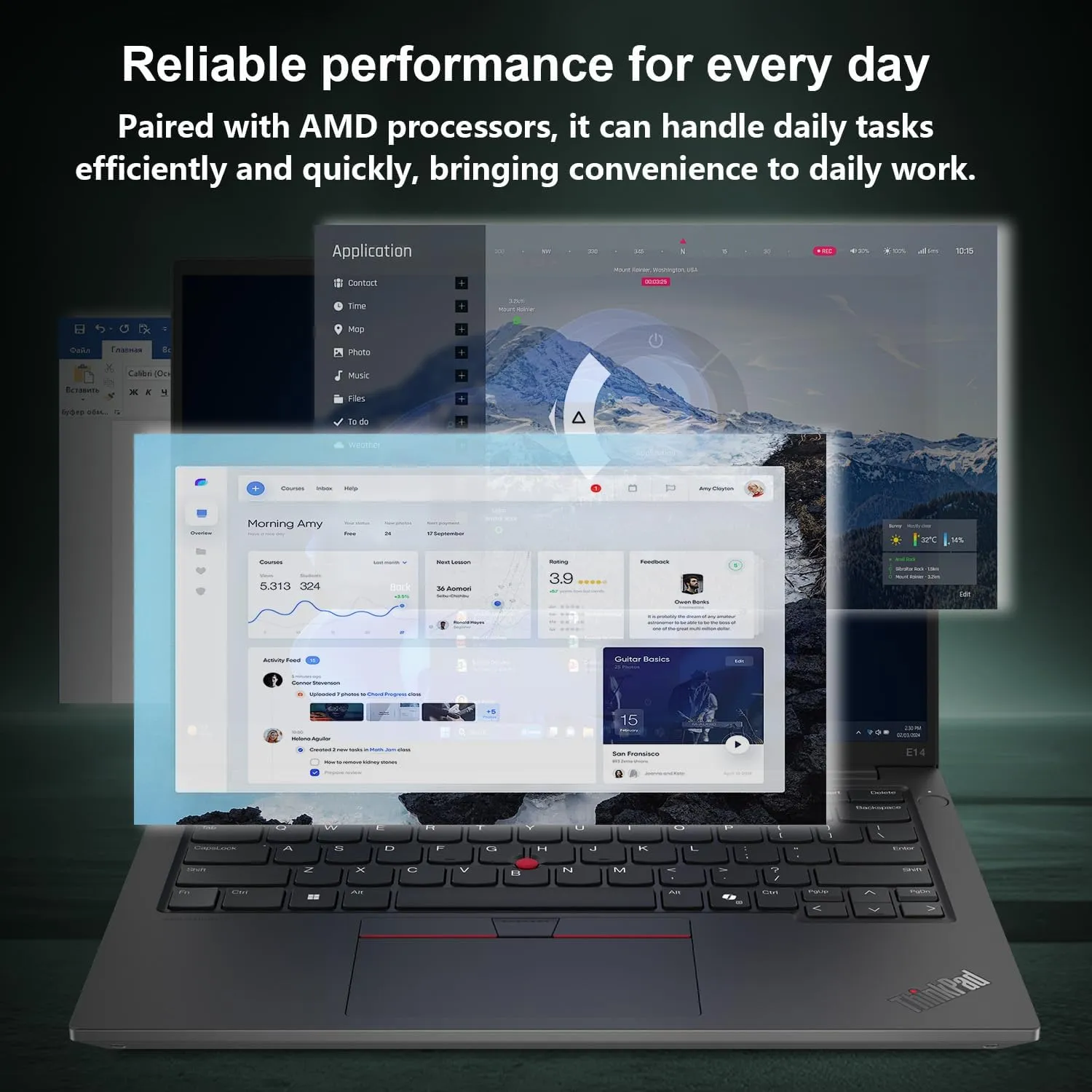 Lenovo ThinkPad E14 Gen 6 Business Laptop, 14" FHD  Display, AMD Ryzen 5 7535U, 16GB DDR5 RAM, 512GB SSD, Fingerprint, Backlit, Wi-Fi 6, Windows 11 Pro, Bundle with Targus USB-C 100W Docking Station