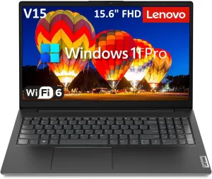 Lenovo V15 Business Laptop Computer, 15.6" FHD Display, Intel Dual-Core CPU, 32GB DDR4 RAM, 1TB PCIe SSD, WiFi 6, Bluetooth 5.2, RJ-45, Type-C, HDMI, Numeric Keypad, Black, Windows 11 Pro, Tichang