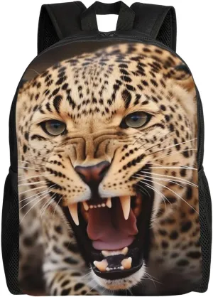 Leopard Roars Cool Animal Travel Laptop Backpack Waterproof Lightweight Cute Backpack For Women Men Casual Daypack