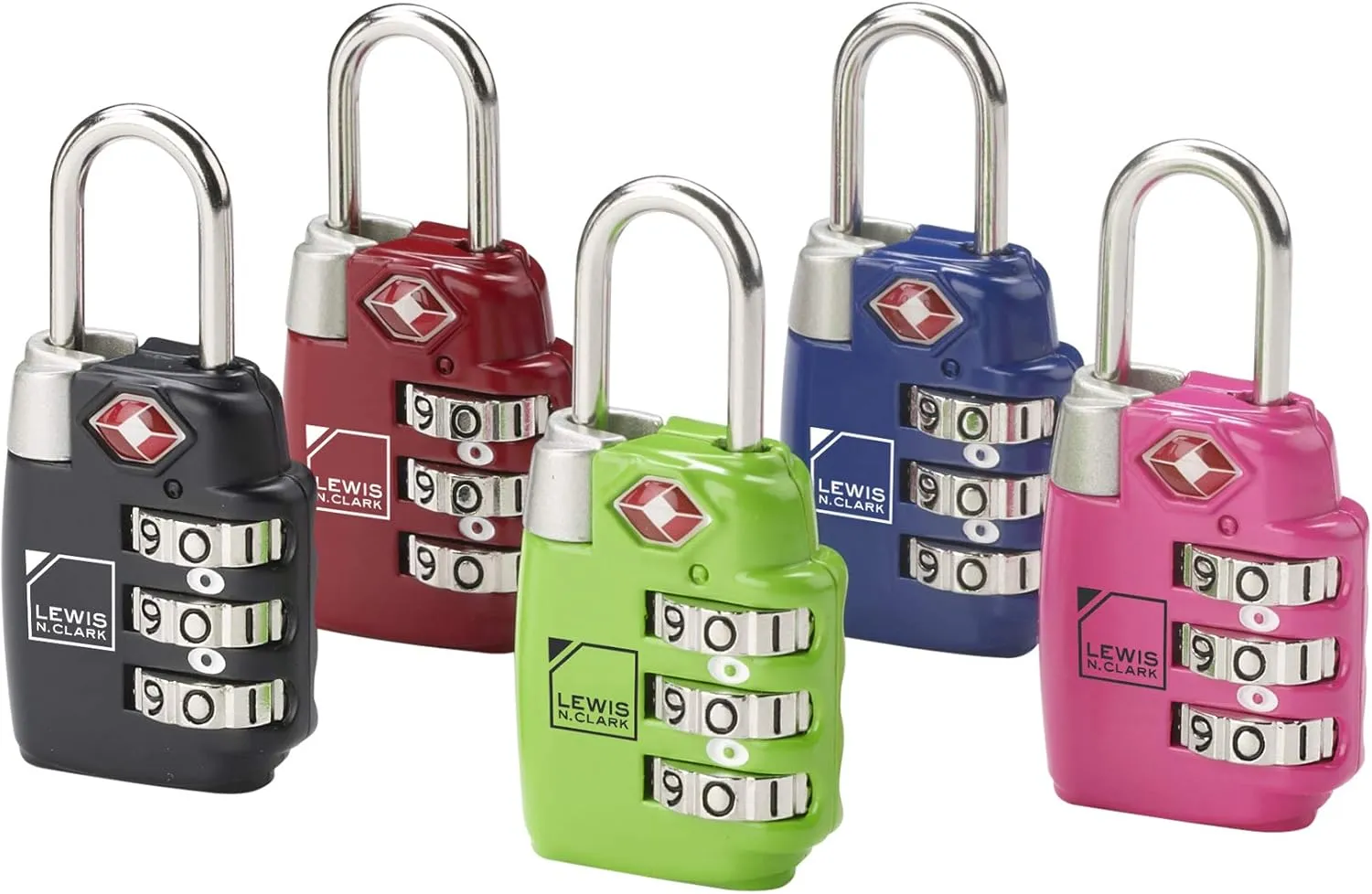 Lewis N. Clark Travel Sentry TSA-Approved Luggage Lock, Large 3 Dial Combination with Easy Read Dials - Blue