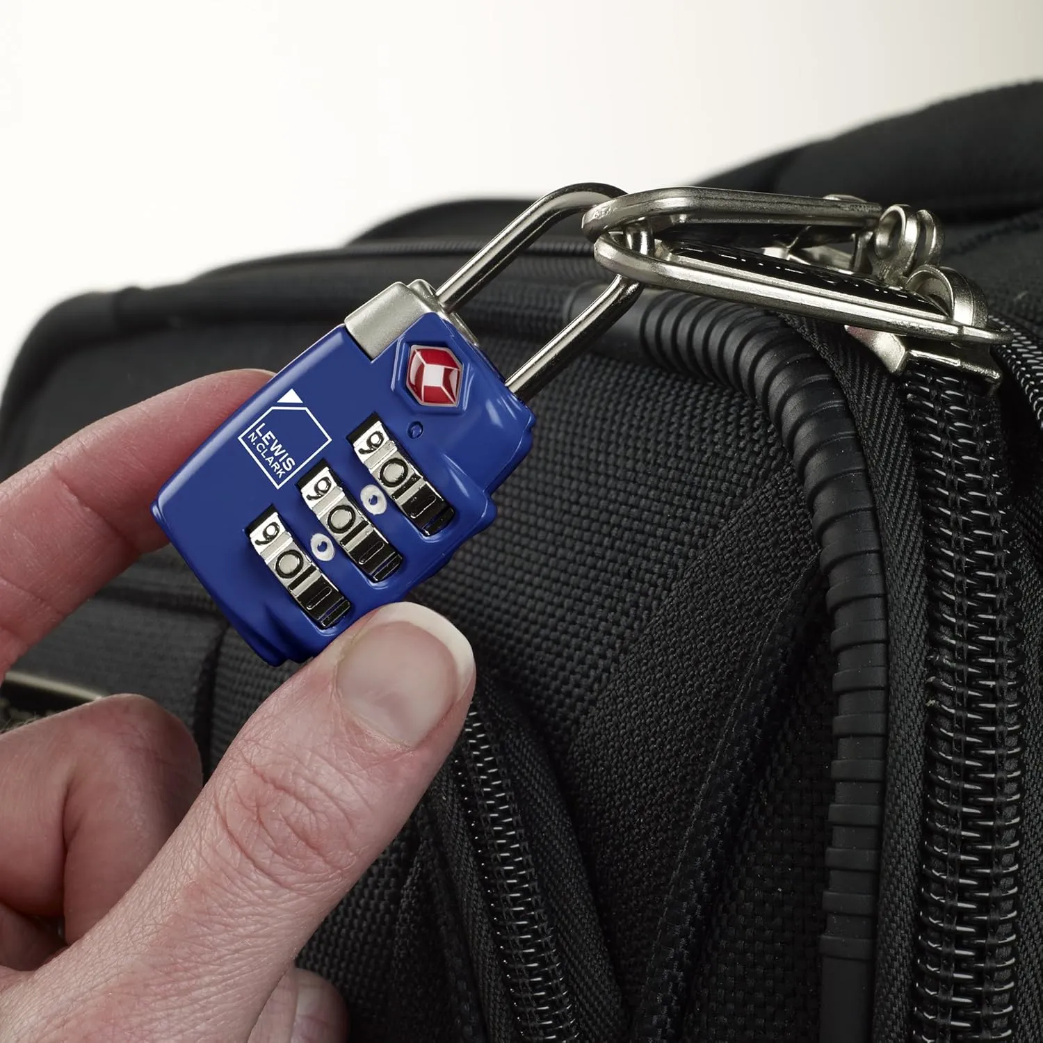 Lewis N. Clark Travel Sentry TSA-Approved Luggage Lock, Large 3 Dial Combination with Easy Read Dials - Blue