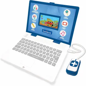 LEXIBOOK JC798i1 Educational and Bilingual Laptop French/English with Colour screen-130 Activities to Learn Languages, Typing, Math, Logic, Music and Play Games-Blue