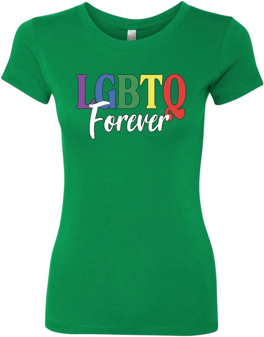 LGBTQ Forever LGBT Pride Womens Slim Fit Junior Tee