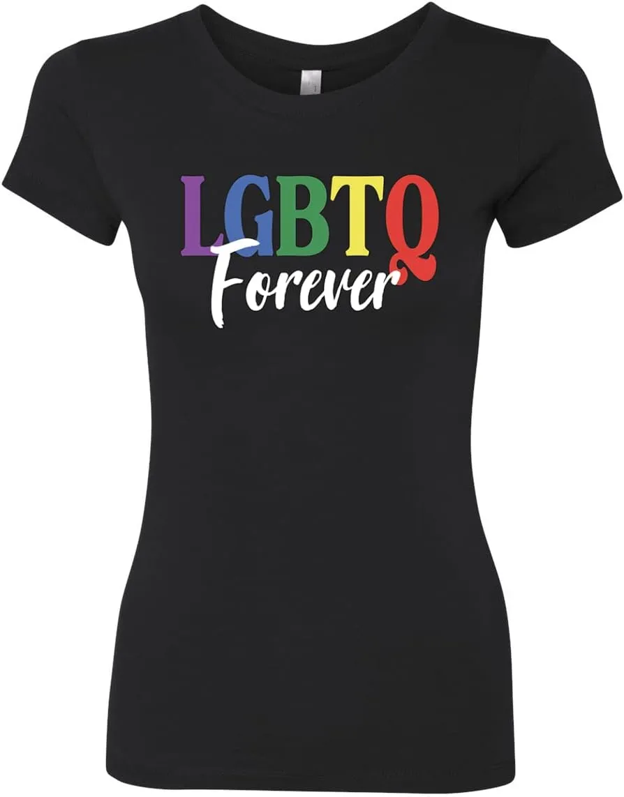 LGBTQ Forever LGBT Pride Womens Slim Fit Junior Tee