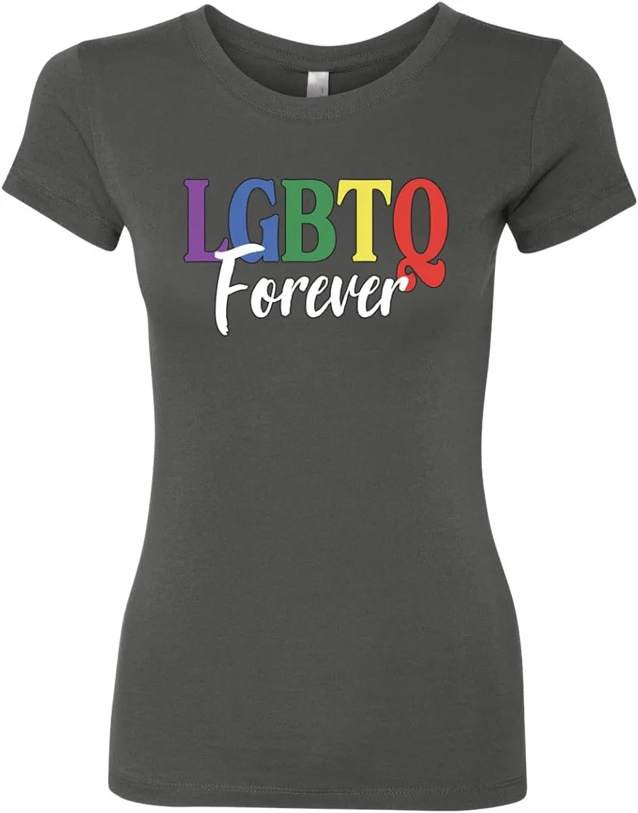 LGBTQ Forever LGBT Pride Womens Slim Fit Junior Tee
