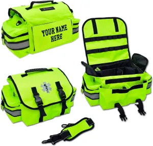 Lightning X Customizable Small Medic First Responder EMT Trauma Bag w/Embroidered Name Patch - FLUORESCENT YELLOW