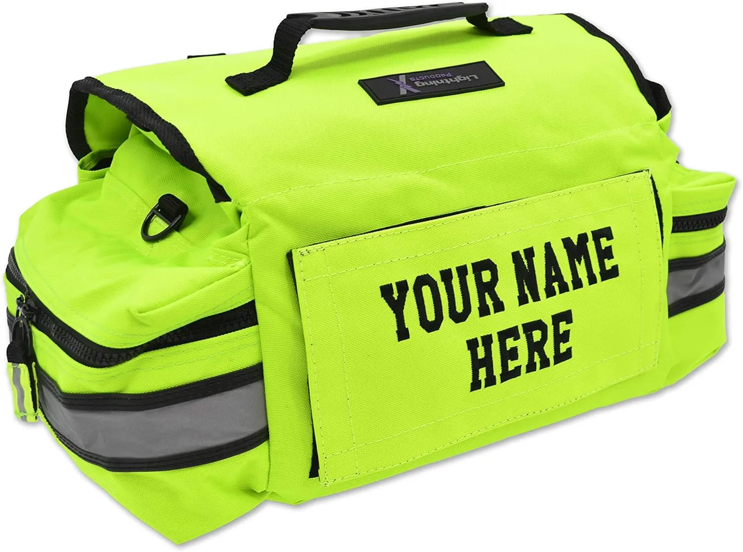Lightning X Customizable Small Medic First Responder EMT Trauma Bag w/Embroidered Name Patch - FLUORESCENT YELLOW