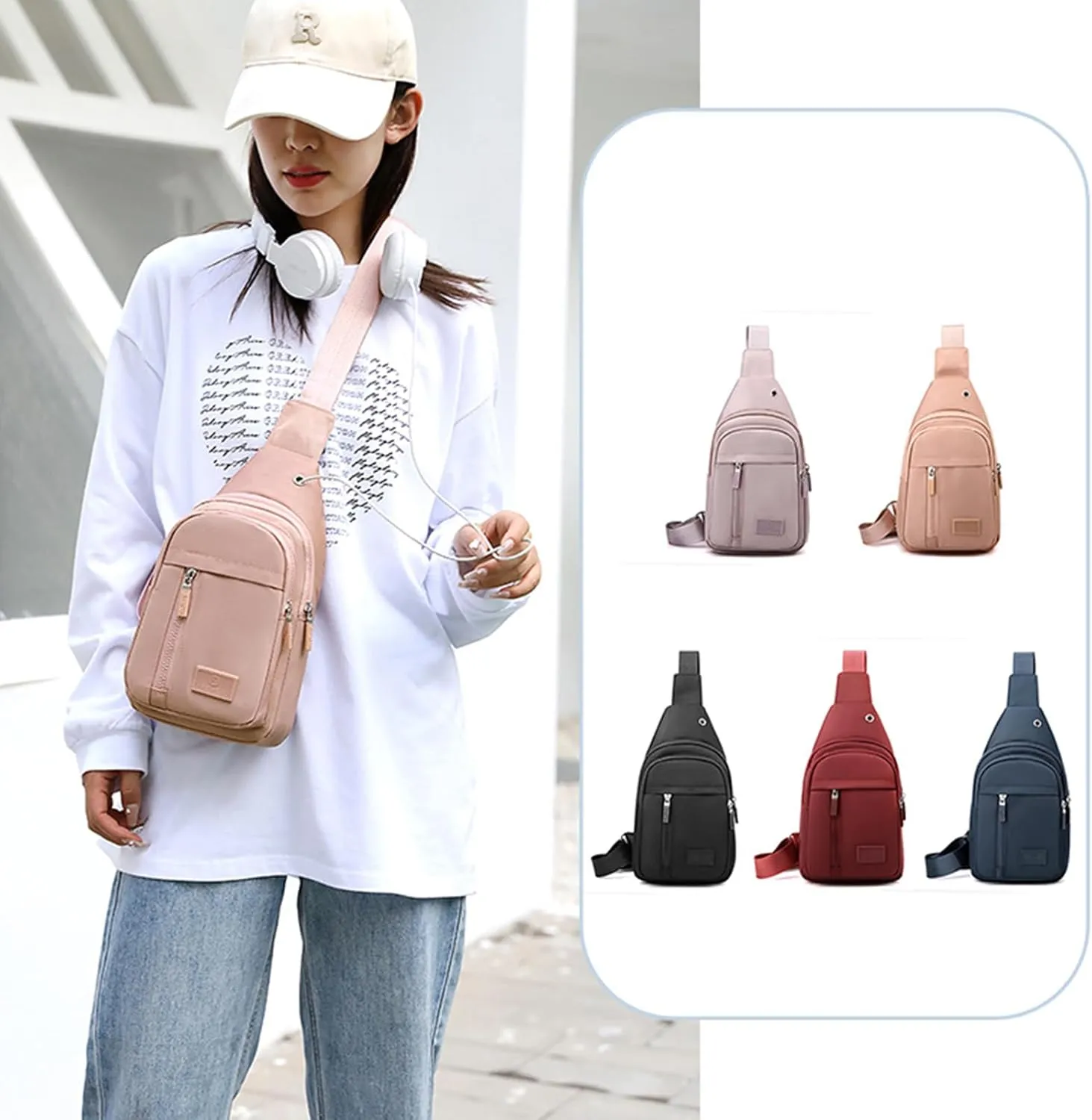 Lightweight Chest Bag Stylish Crossbody Sling Bags for Men and Women Perfect for Travel and Outdoor Activities