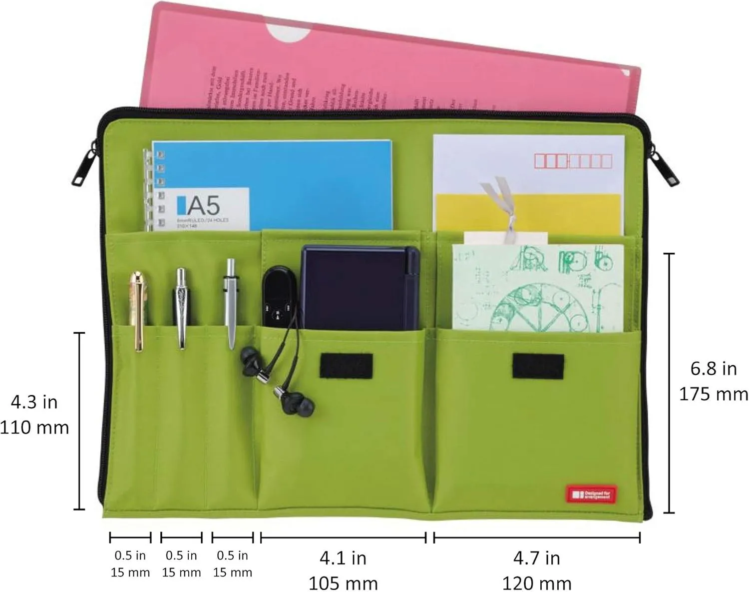 LIHIT LAB Laptop Sleeve with Storage Pockets (Bag-in-Bag), 10 x 13.8 Inches, Brown (A7554-9)