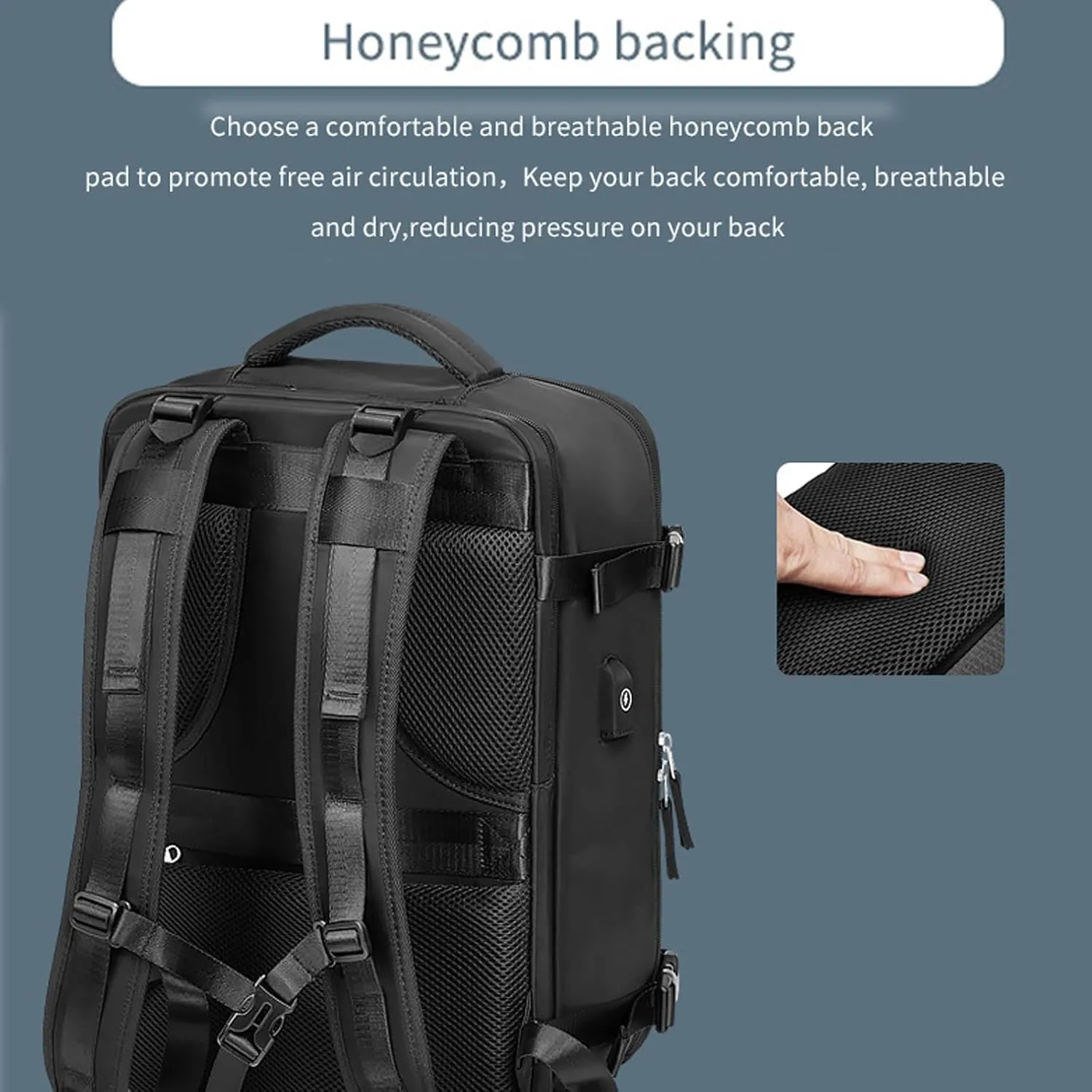 Liwave Backpack, Liwave Travel Backpack Waterproof Fit 16 Inch Laptop Backpack with USB Charging Port Casual Large Backpack (Blue)