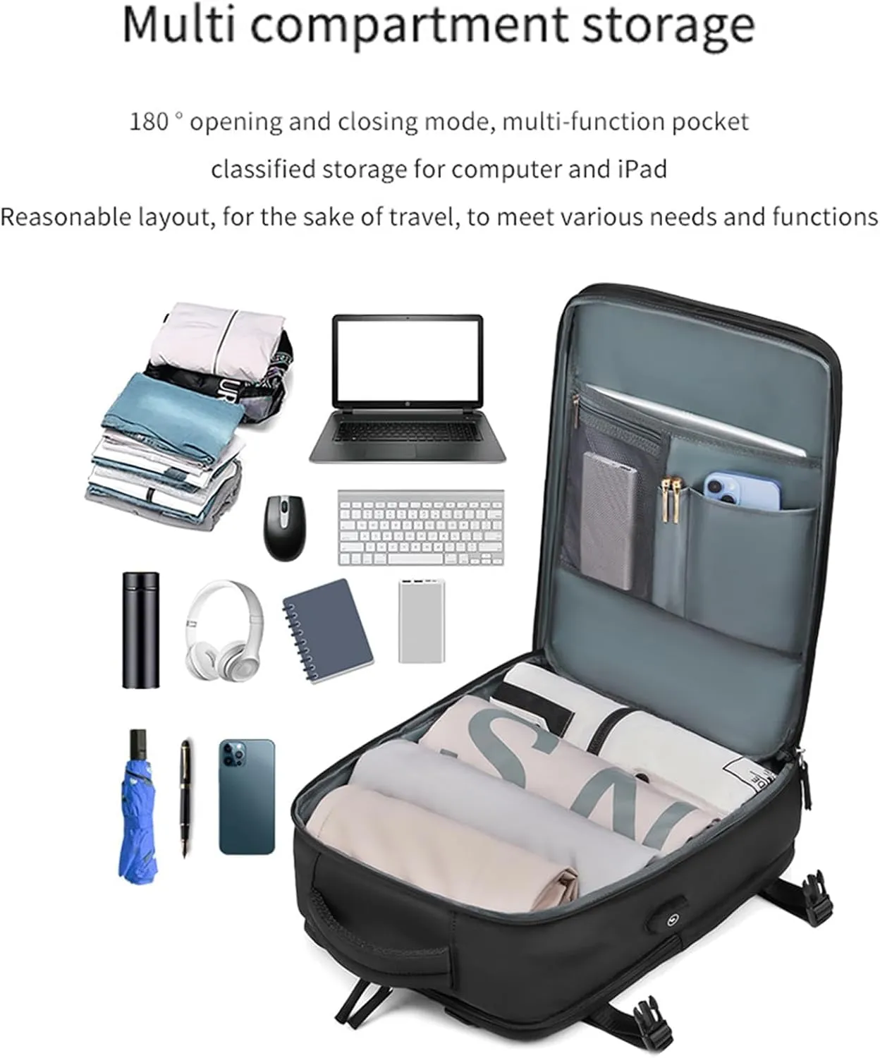 Liwave Backpack, Liwave Travel Backpack Waterproof Fit 16 Inch Laptop Backpack with USB Charging Port Casual Large Backpack (Blue)