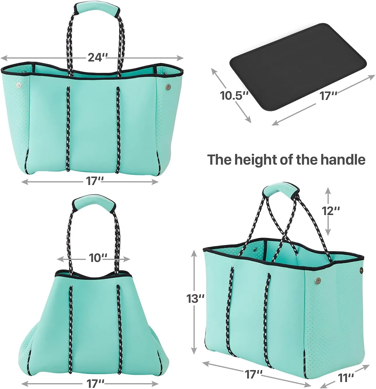 LMYYG Beach bag,Multipurpose Neoprene Bag,Large Tote Bag,Waterproof Shoulder Beach Bag for Travel Beach Gym Swimming