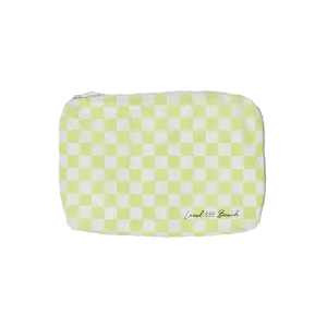 Local Beach - Yellow Checker Water Resistant Pouch