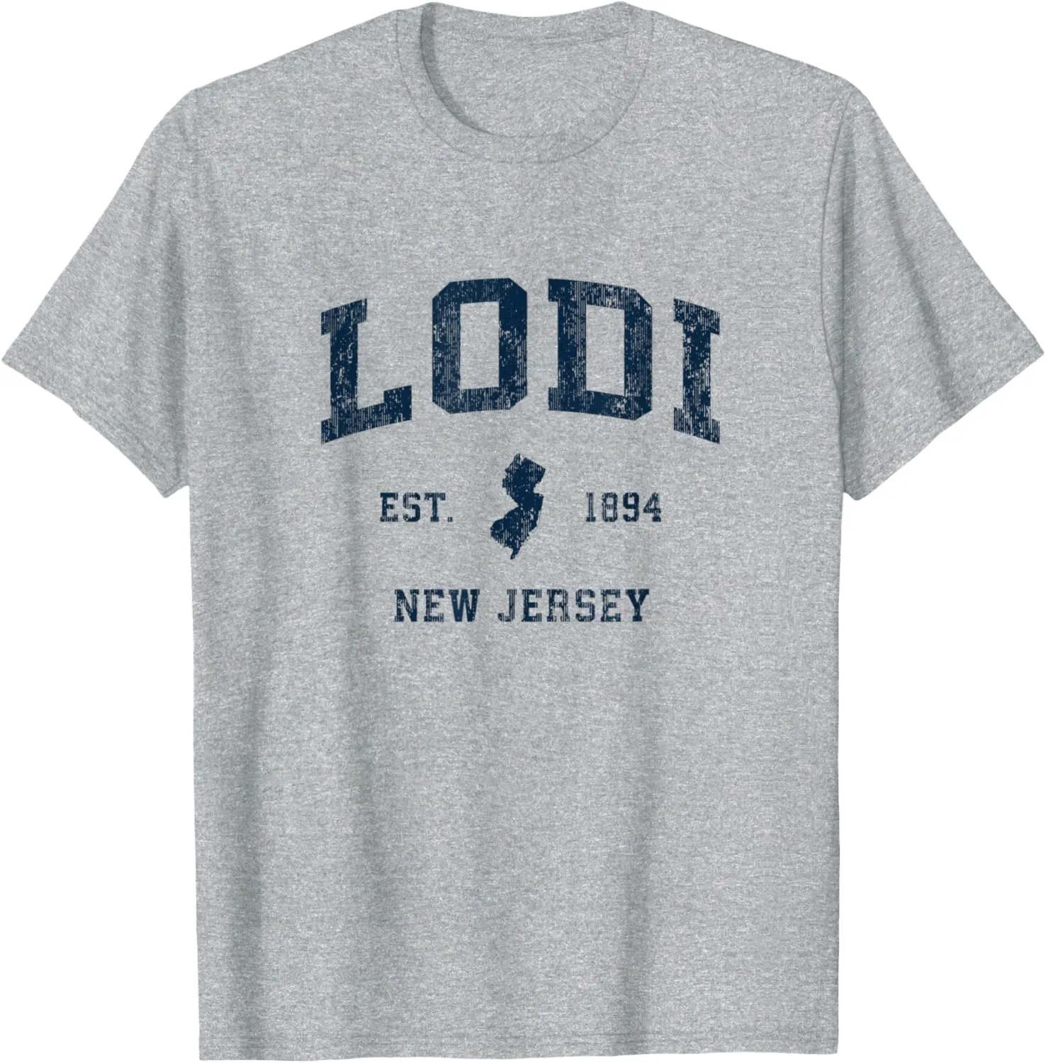 Lodi New Jersey NJ Vintage Athletic Navy Sports Design T-Shirt