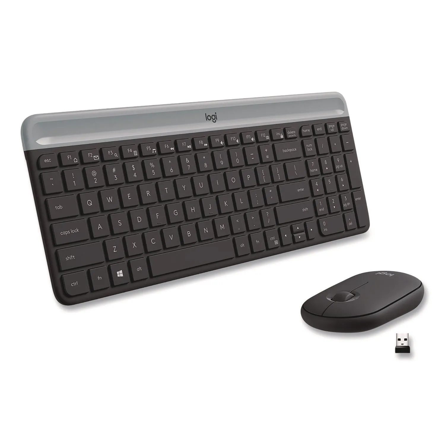 Logitech® MK470 Slim Wireless Keyboard and Mouse Combo, 2.4 GHz/33 ft Wireless Range, Graphite