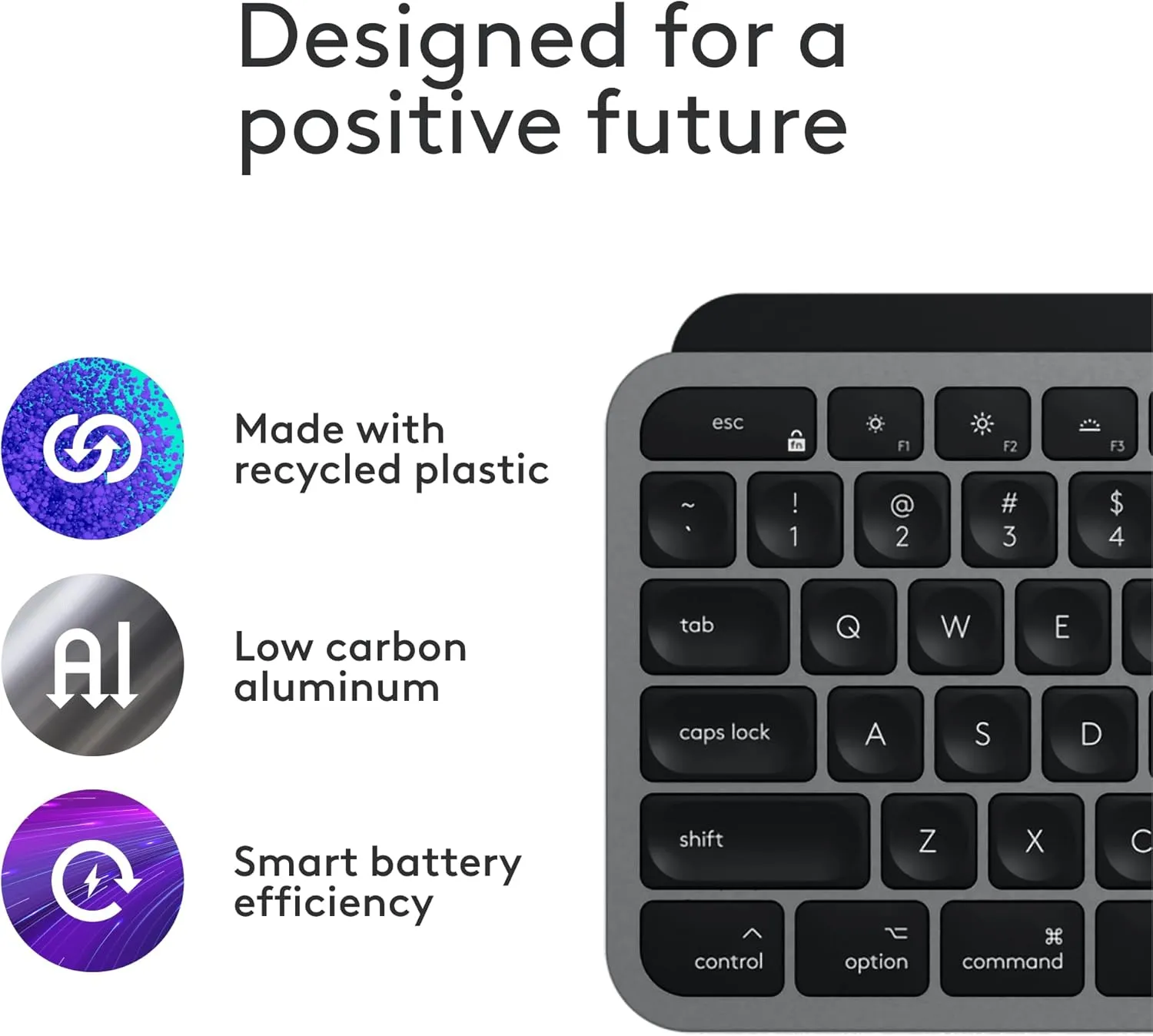 Logitech MX Keys S for Mac, Wireless Keyboard, Fluid, Precise Laptop-Like Typing, Programmable Keys, Backlit, Bluetooth USB C Rechargeable for MacBook Pro, MacBook Air, iMac, iPad - Space Grey