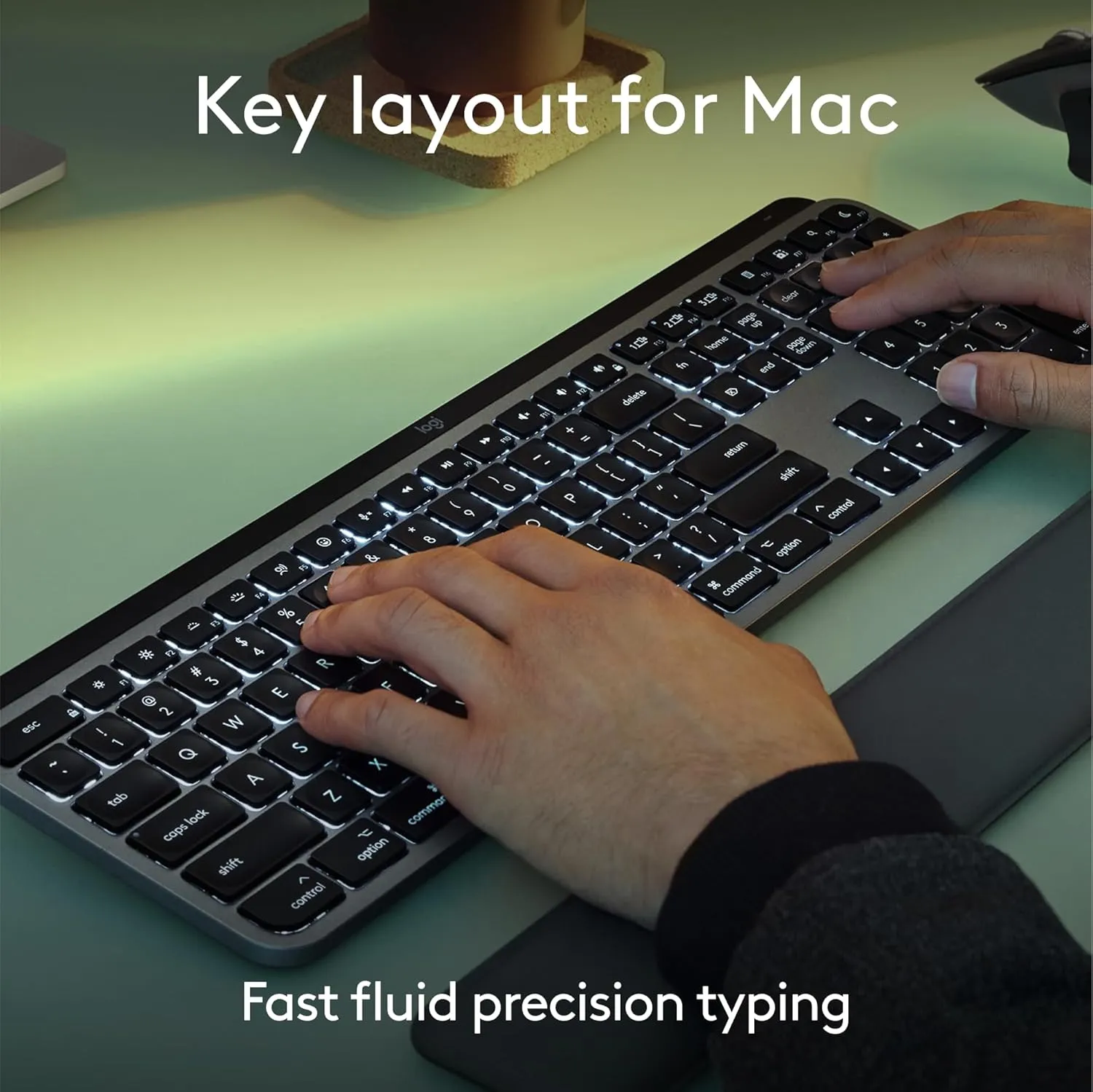 Logitech MX Keys S for Mac, Wireless Keyboard, Fluid, Precise Laptop-Like Typing, Programmable Keys, Backlit, Bluetooth USB C Rechargeable for MacBook Pro, MacBook Air, iMac, iPad - Space Grey
