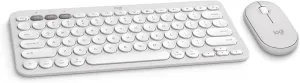 Logitech Pebble 2 Combo for Mac, Wireless Keyboard and Mouse, Slim, Quiet and Portable, Customizable, Bluetooth Mouse and Keyboard, Easy-Switch, for macOS, iPadOS - Tonal White (Renewed)