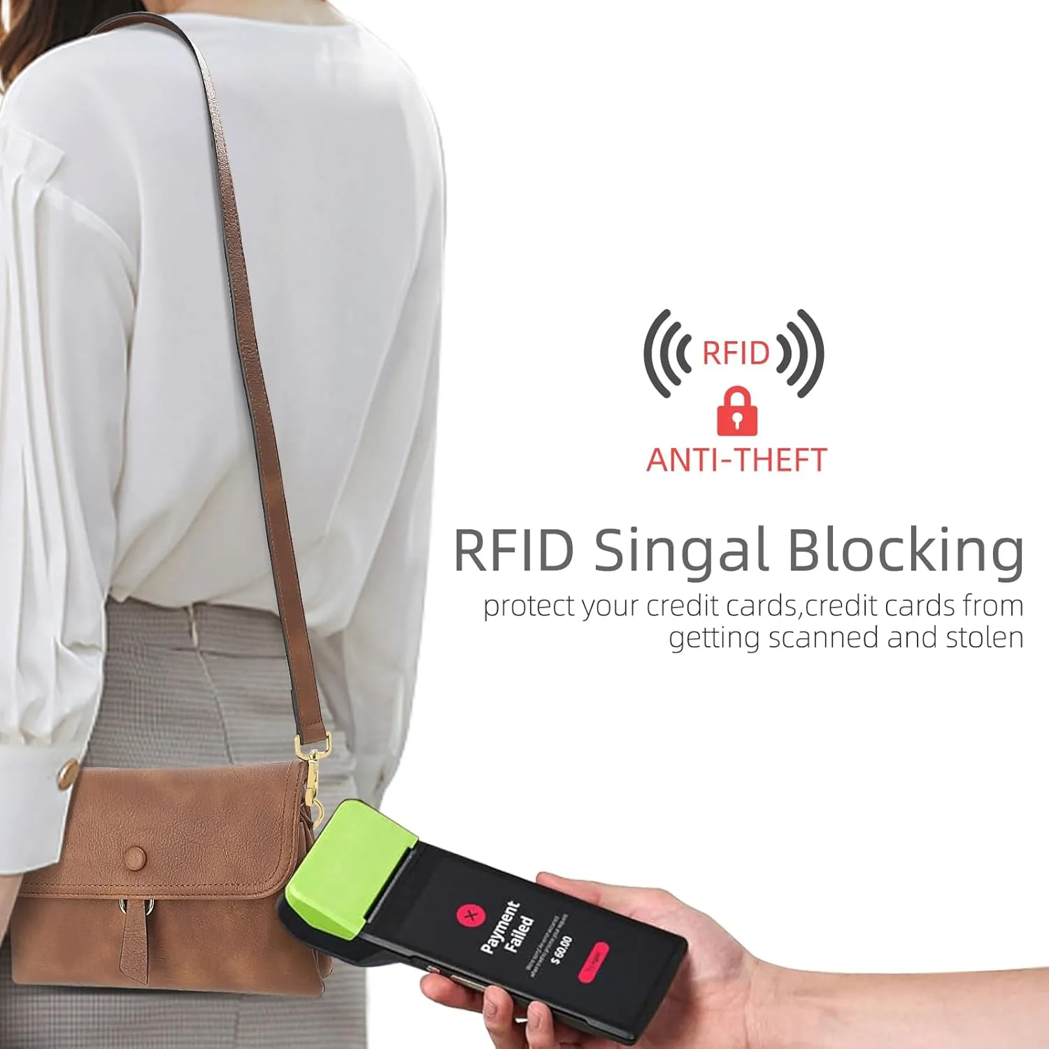 LOUXIFENG Anti Theft Small Crossbody Purses for Women, RFID Blocking Vegan Leather Crossbody Bag