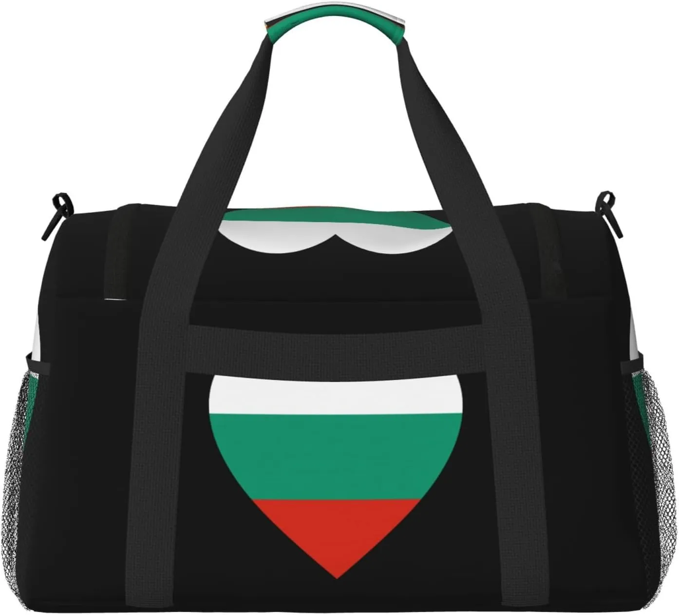 Love Bulgaria Flag Travel Duffel Bag Large Foldable Waterproof Overnight Bag For Beach Swim Bags Pool Sports Gym
