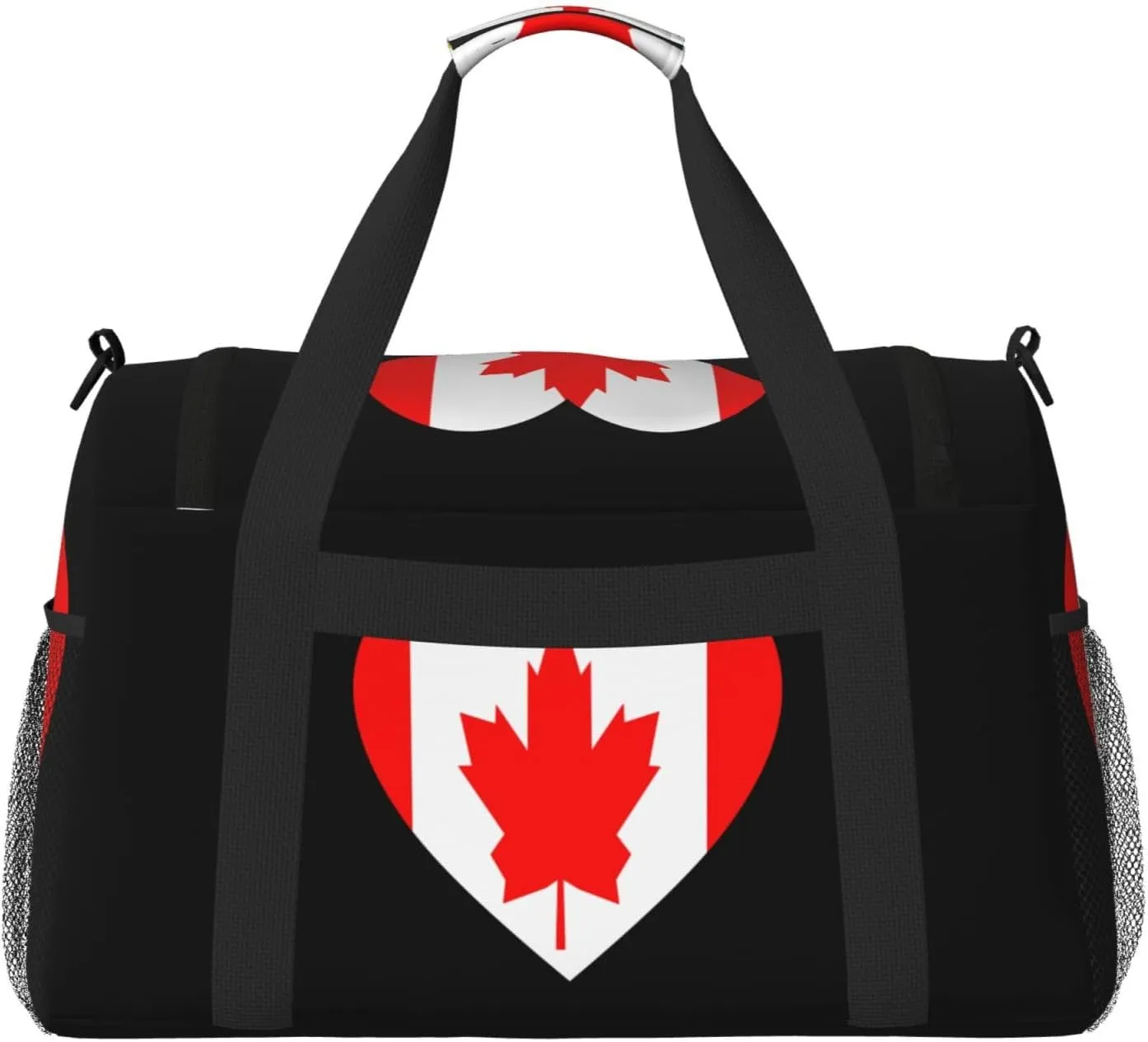 Love Canadian Flag Travel Duffel Bag Large Foldable Waterproof Overnight Bag For Beach Swim Bags Pool Sports Gym