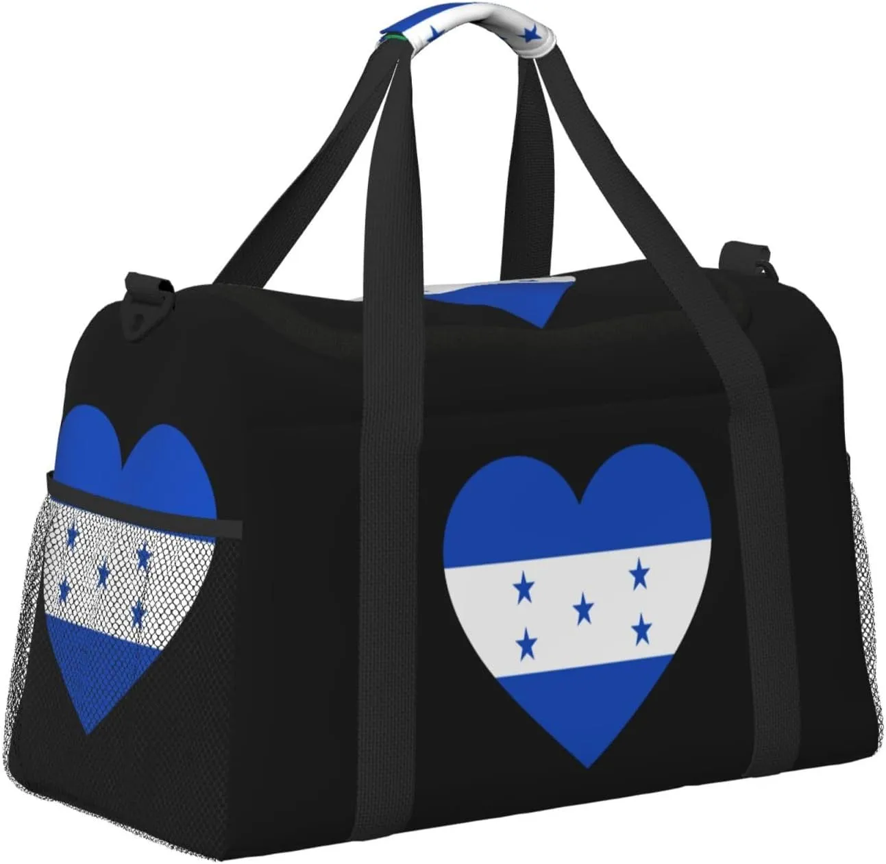 Love Honduras Flag Travel Duffel Bag Large Foldable Waterproof Overnight Bag For Beach Swim Bags Pool Sports Gym