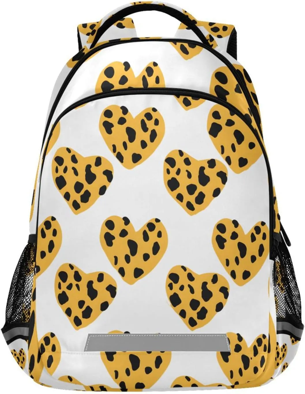 Love Leopard Yellow Design Backpack for Girls Boys School Bookbag Kids Daypack Lightweight Laptop Backpack Back to School Supplies