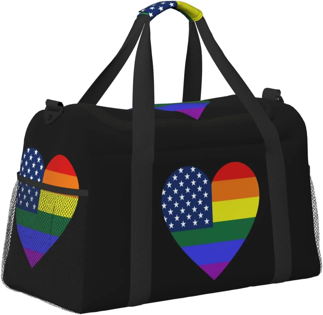 Love Lgbt Usa Flag Travel Duffel Bag Large Foldable Waterproof Overnight Bag For Beach Swim Bags Pool Sports Gym