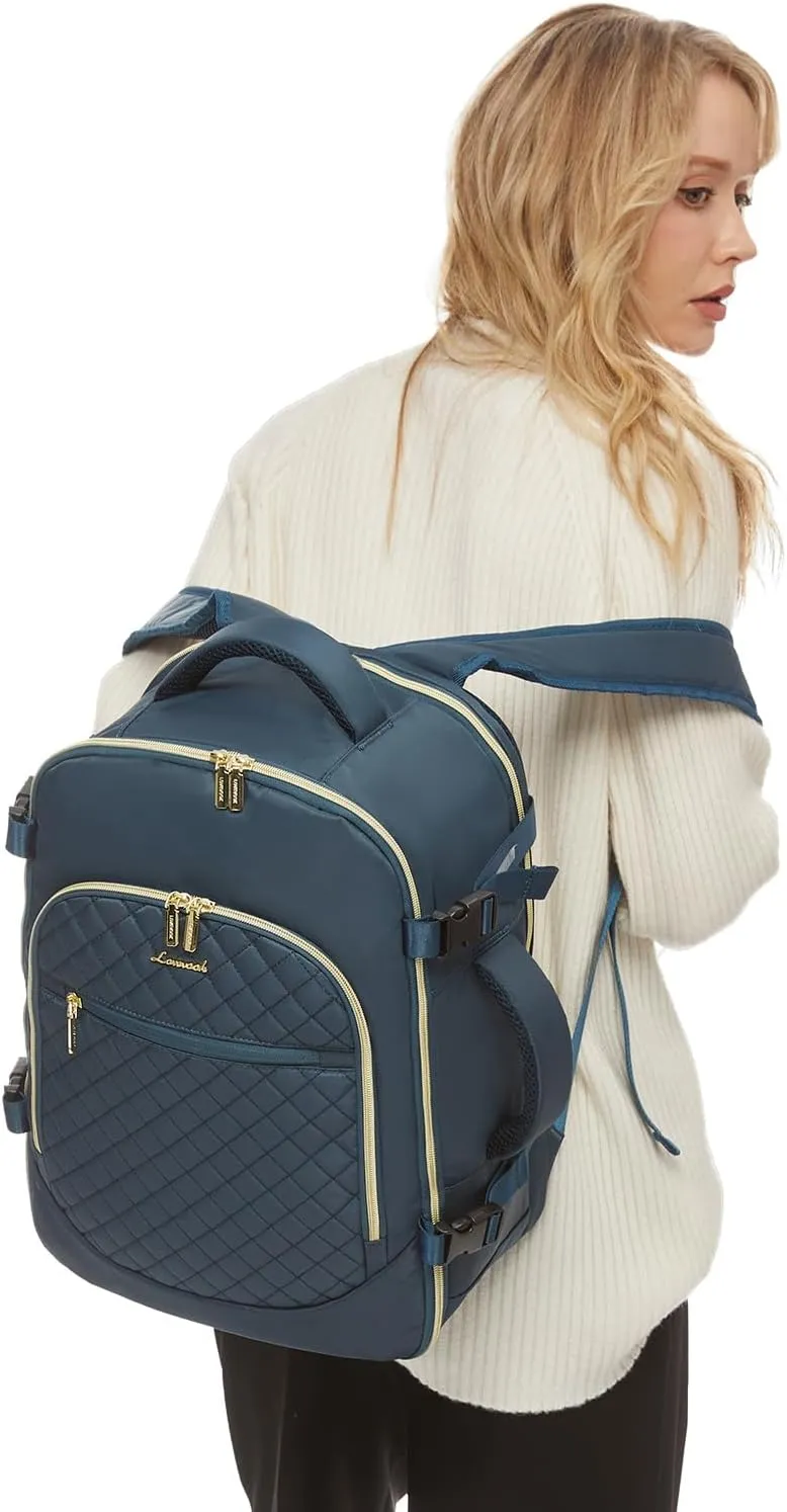 LOVEVOOK Carry on Backpack, 30L Travel Backpack for Women Airline Approved,Luggage Business Weekender Overnight Daypack as Personal Item fit for 15.6 inch Laptop,Blue Green